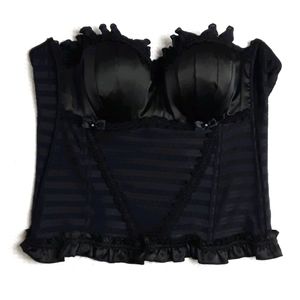 Possessive sz M lingerie black ruffled bustier top